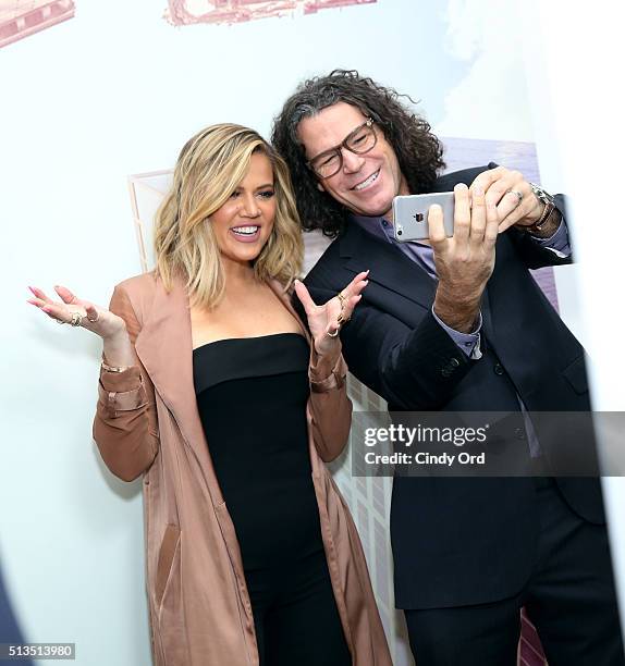 Khloe Kardashian and photographer Peter Hurley launch KYBELLA campaign at IAC Building on March 3, 2016 in New York City.