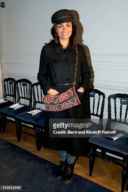 Journalist Laurence Roustandjee attends the Alexis Mabille show as part of the Paris Fashion Week Womenswear Fall/Winter 2016/2017. Held at Hotel...