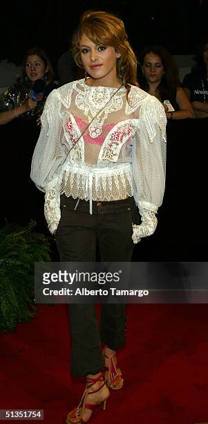 Singer Paulina Rubio attends the 1st Annual Premios Juventud Awards at the James L. Knight Center September 23, 2004 in Miami, Florida. Premios...