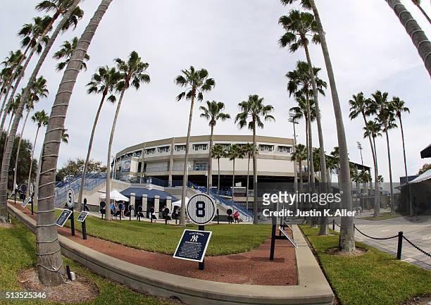 An exterior view of George M. Steinbrenner Field before the game against the Philadelphia Phillies at George M. Steinbrenner Field on March 3, 2016...