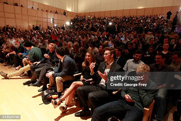 Several hundred people wait to hear Mitt Romney's speech on the state of the Republican party at the Hinckley Institute of Politics on the campus of...