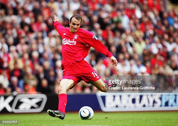 Deitmar Hamann during the FA Barclays Premiership match between Liverpool and West Bromwich Albion at Anfield on September 11, 2004 in Liverpool,...