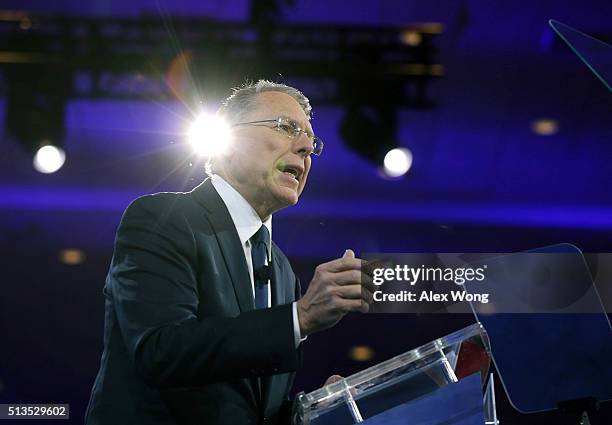 Executive Vice President of the National Rifle Association Wayne LaPierre speaks during the Conservative Political Action Conference March 3, 2016 in...