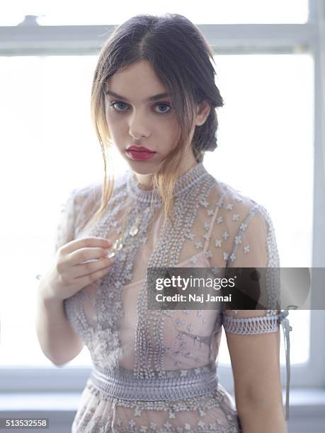 Actress Odeya Rush is photographed for WhoWhatWear.com on July 27, 2015 in Los Angeles, California. PUBLISHED IMAGE.