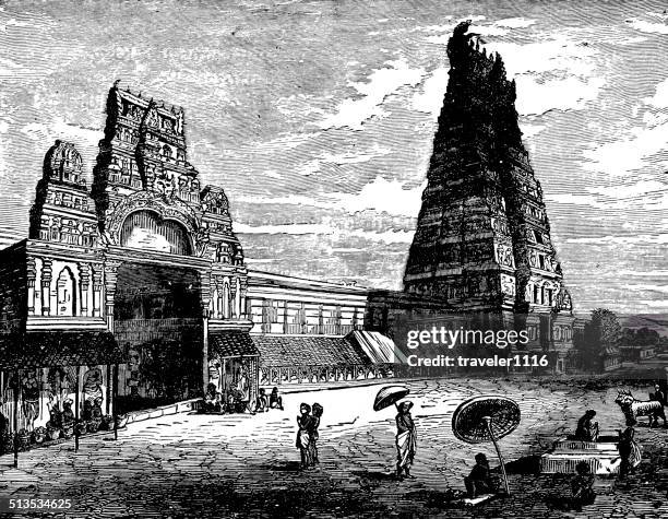 hindu temples - madurai temple stock illustrations