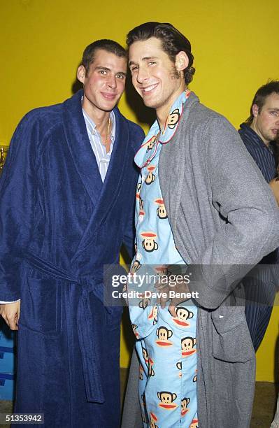 Anthony and David De Rothschild at a pyjama party held to raise funds for Everyman, The Institute of Cancer Research's male cancer awareness campaign...