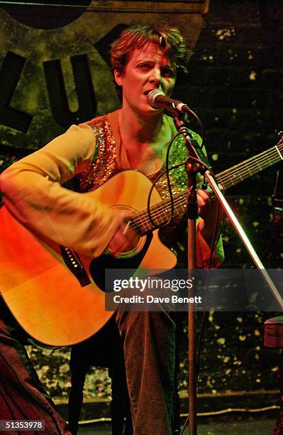 Abigail Hopkins performs in her musical showcase held at Twelve Bar Club on 9th March 2004, in London. .