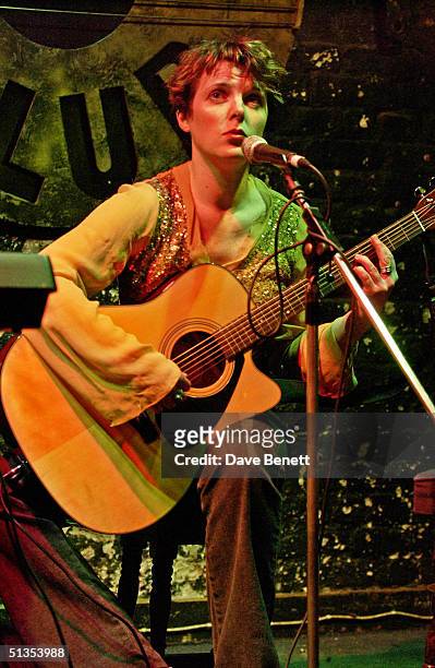 Abigail Hopkins performs in her musical showcase held at Twelve Bar Club on 9th March 2004, in London. .