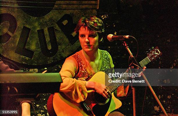 Abigail Hopkins performs in her musical showcase held at Twelve Bar Club on 9th March 2004, in London. .