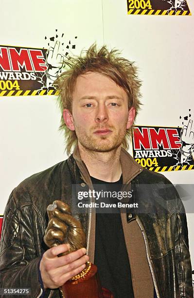 Thom Yorke of Radiohead at the 2004 NME Magazine Awards at The Hammersmith Palais on 12th February 2004, in London. .