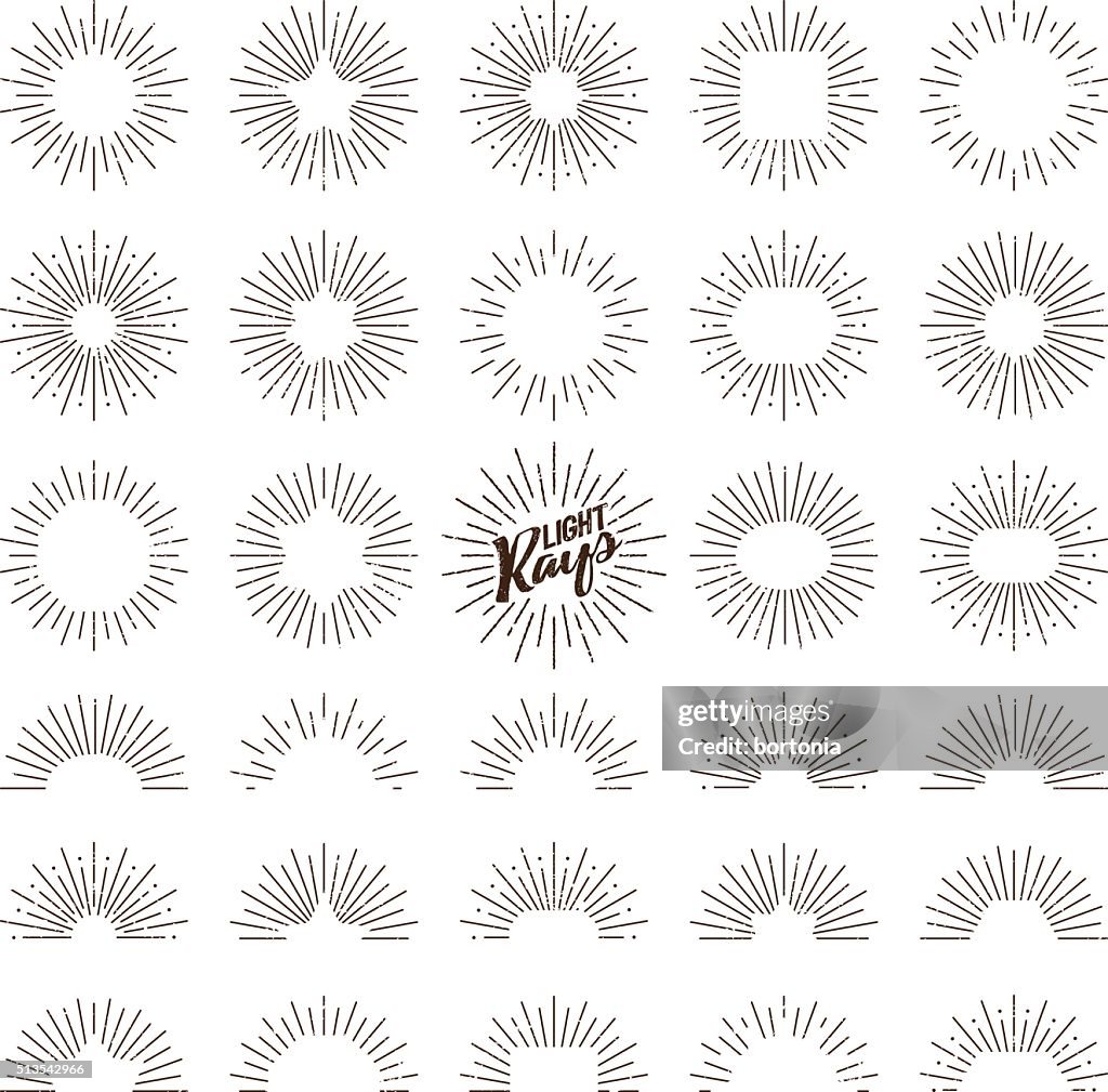 Vintage Sunburst Designs Icon Set