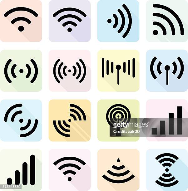 wifi icons - illustration - radio controlled handset stock illustrations