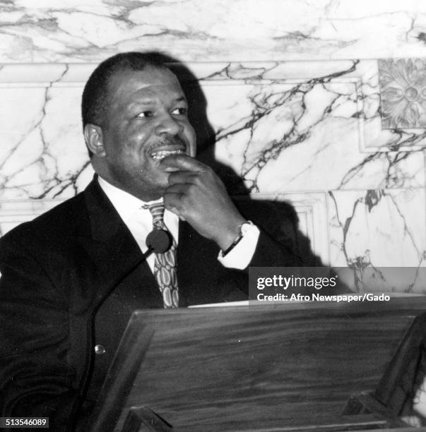 Politician and Maryland congressional representative Elijah Cummings, 1985.