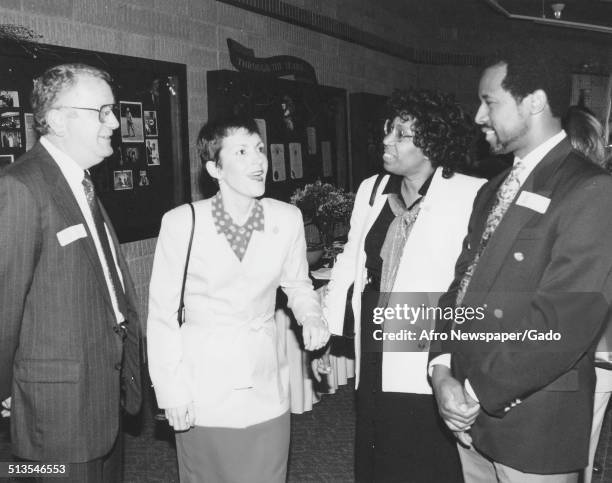 59th Governor of Maryland Parris Glendening, Ben Carson, Candy Carson, Frances Hughes, Bruce Miller and orchestra members, Glenwood, Maryland, 1995.