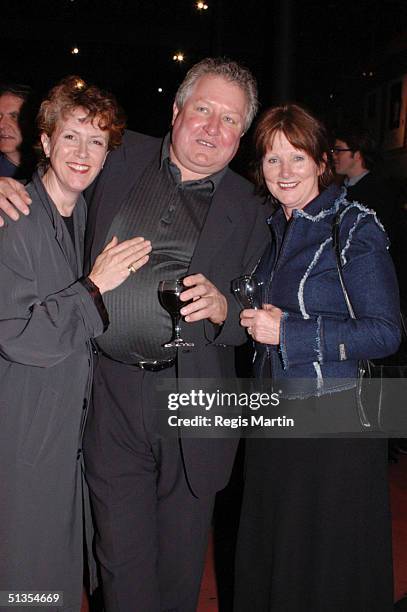 Debra Lawrance , John Wood and Leslie Wood at the after party for the opening night of the play " The Elocution Of Benjamin Franklin " at the Merlyn...