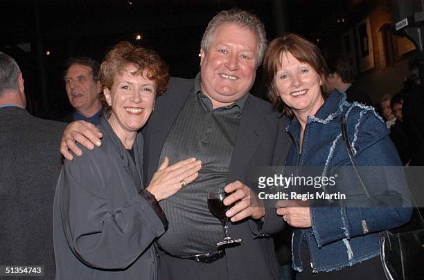 Debra Lawrance , John Wood and Leslie Wood at the after party for the opening night of the play " The Elocution Of Benjamin Franklin " at the Merlyn...