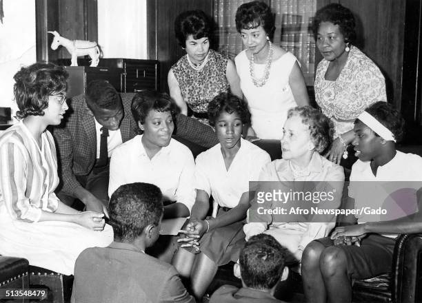 Edith Greene and members of the Delta Sigma Theta sorority at Howard University, Washington DC, 1960.