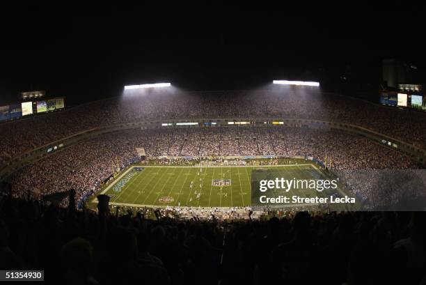 General view of Bank of America Stadium during the Monday Night Football game between the Carolina Panthers and the Green Bay Packers on September...