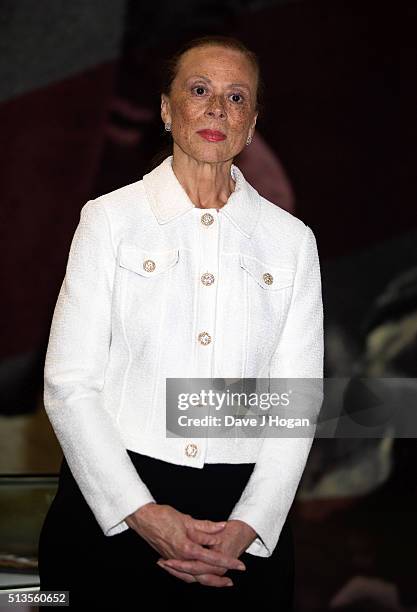 Lonnie Williams, wife of Muhammad Ali attends the preview of I Am The Greatest: Muhammad Ali at The O2 Arena on March 3, 2016 in London, England.