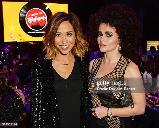 Myleene Klass and Helena Bonham Carter attend 'A Night Of Motown' for Save The Children UK at The Roundhouse on March 3, 2016 in London, England.