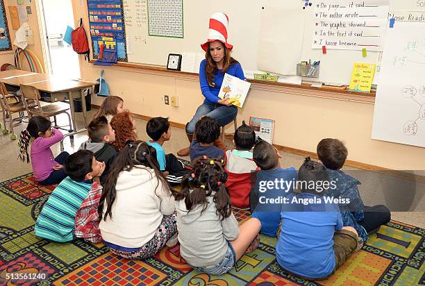 Newscaster Annette Arreola reads to students for SAG-AFTRA Foundation BookPALS celebrate Read Across America on March 3, 2016 in Los Angeles,...