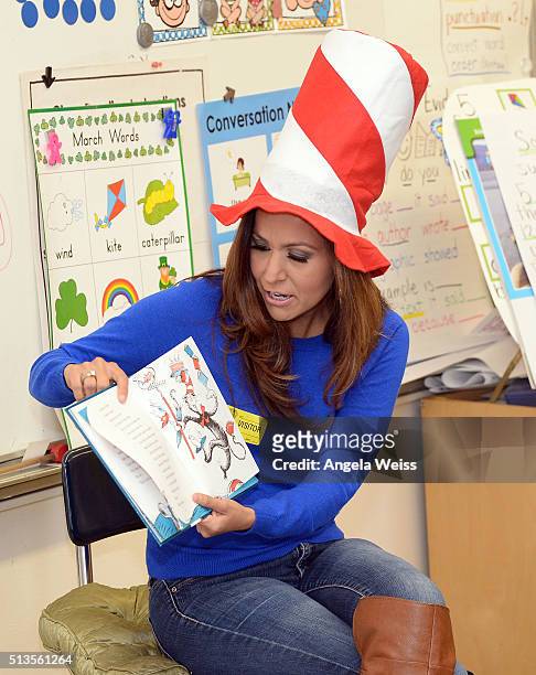 Newscaster Annette Arreola reads to students for SAG-AFTRA Foundation BookPALS celebrate Read Across America on March 3, 2016 in Los Angeles,...