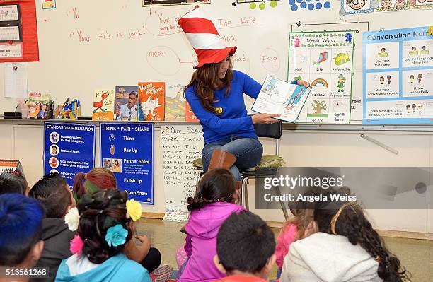 Newscaster Annette Arreola reads to students for SAG-AFTRA Foundation BookPALS celebrate Read Across America on March 3, 2016 in Los Angeles,...