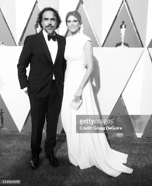 Director Alejandro Gonzalez Inarritu and Maria Eladia Hagerman arrive at the 88th Annual Academy Awards at Hollywood & Highland Center on February...