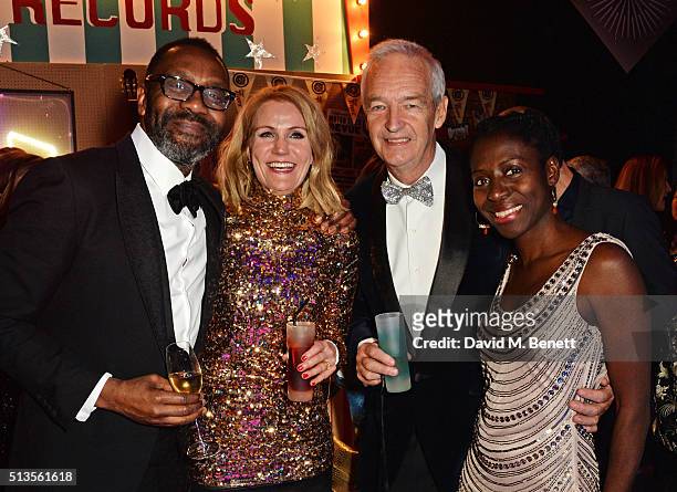 Sir Lenny Henry, Helle Thorning-Schmidt, Jon Snow and Precious Lunga attend 'A Night Of Motown' for Save The Children UK at The Roundhouse on March...