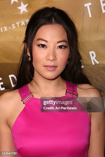 Arden Cho arrives at Ted Baker London SS'16 Launch Event at Sunset Tower Hotel on March 2, 2016 in West Hollywood, California.