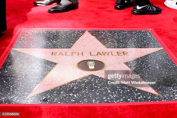 General view of sportscaster Ralph Lawler's Star on the Hollywood Walk of Fame on March 3, 2016 in Hollywood, California.