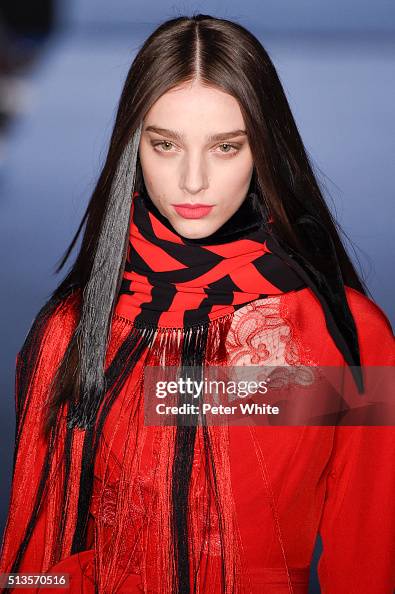 A model walks the runway during the Alexis Mabille show as part of ...
