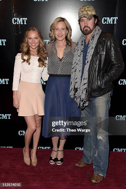 Madison Iseman, Joey Lauren Adams and Billy Ray Cyrus attend Viacom Kids And Family Group Upfront Event at Frederick P. Rose Hall, Jazz at Lincoln...