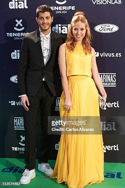 Nando Escribano and Nuria Martin attend the "Cadena Dial" 2015 awards at the Recinto Ferial on March 3, 2016 in Tenerife, Spain.