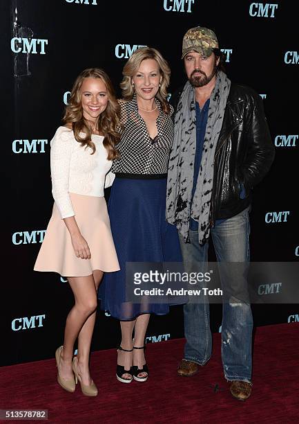 Madison Iseman, Joey Lauren Adams and Billy Ray Cyrus attend the Viacom Kids and Family Group Upfront event at Frederick P. Rose Hall, Jazz at...