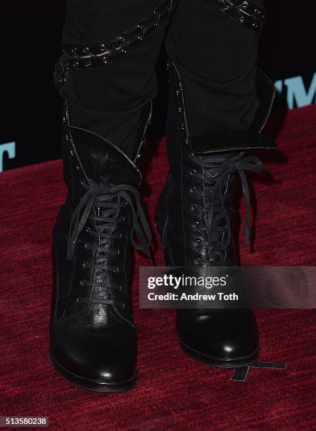 Cyndi Lauper, shoe detail, attends the Viacom Kids and Family Group Upfront event at Frederick P. Rose Hall, Jazz at Lincoln Center on March 3, 2016...