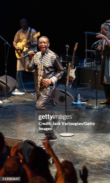 Senegalese singer Youssou N'Dour performs with his band, Super Etoile de Dakar, during the 2014 Next Wave Festival at the BAM Howard Gilman Opera...