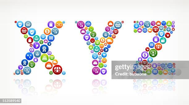 xyz einkaufs- und handelszentrum bunte knöpfe-muster - buchstabe z stock-grafiken, -clipart, -cartoons und -symbole