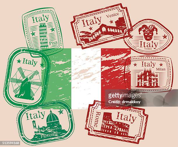 stockillustraties, clipart, cartoons en iconen met italy postage - bologna
