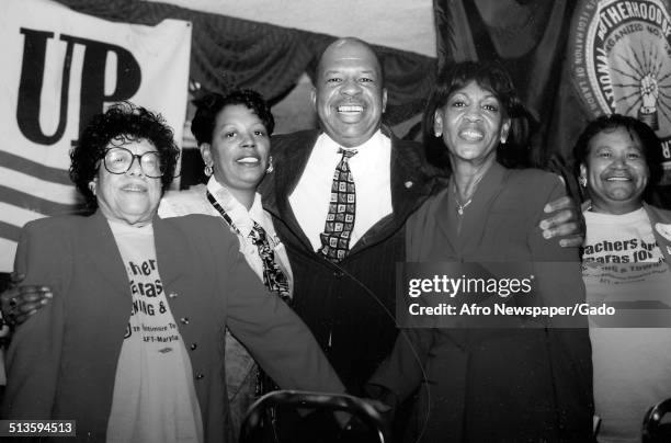 Group portrait of politician and Maryland congressional representative Elijah Cummings, November 7, 1998.