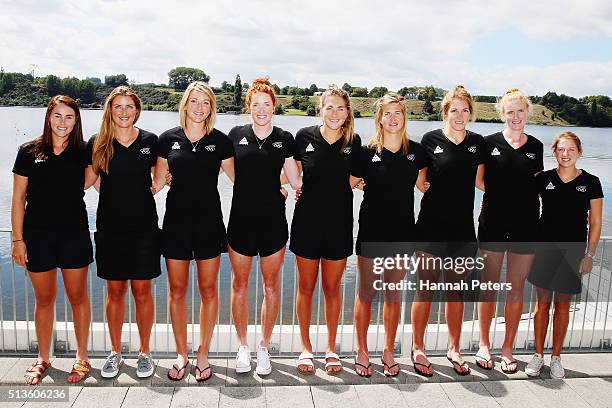 Rebecca Scown, Genevieve Behrent, Kerri Gowler, Grace Prendergast, Kelsey Bevan, Ruby Tew, Emma Dyke, Kayla Pratt and Francie Turner of the New...