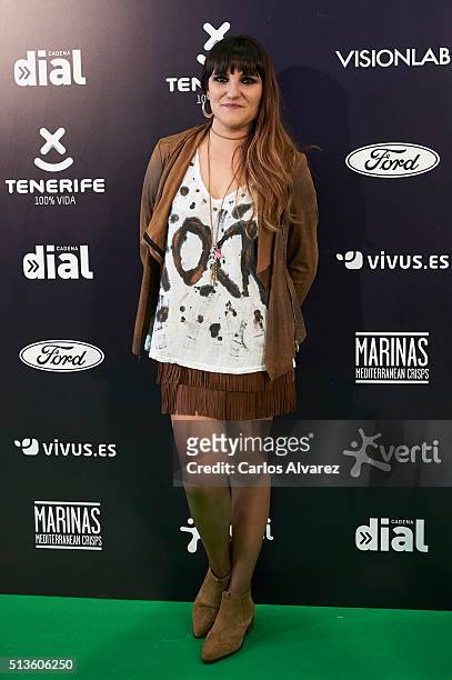 Rozalen attends the "Cadena Dial" 2015 awards press room at the Recinto Ferial on March 3, 2016 in Tenerife, Spain.