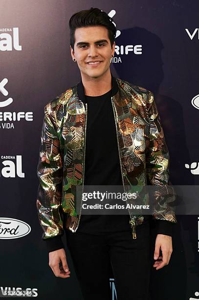 Spanish singer Maverick attends the "Cadena Dial" 2015 awards press room at the Recinto Ferial on March 3, 2016 in Tenerife, Spain.