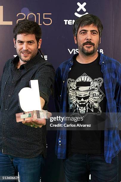 Estopa attends the "Cadena Dial" 2015 awards press room at the Recinto Ferial on March 3, 2016 in Tenerife, Spain.