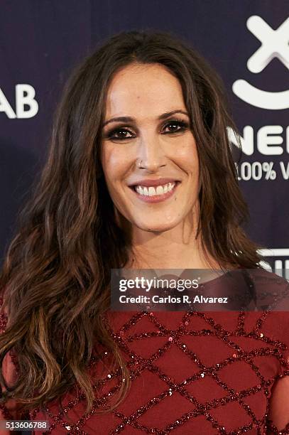 Spanish singer Malu attends the "Cadena Dial" 2015 awards press room at the Recinto Ferial on March 3, 2016 in Tenerife, Spain.