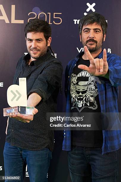 Estopa attends the "Cadena Dial" 2015 awards press room at the Recinto Ferial on March 3, 2016 in Tenerife, Spain.
