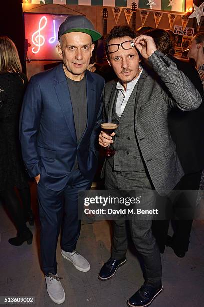 Marc Quinn and Jonathan Yeo attend 'A Night Of Motown' for Save The Children UK at The Roundhouse on March 3, 2016 in London, England.
