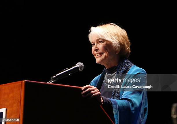 Ellen Burstyn attends 2016 John Jay Medal for Justice Award at Gerald W. Lynch Theater at John Jay College of Criminal Justice on March 3, 2016 in...