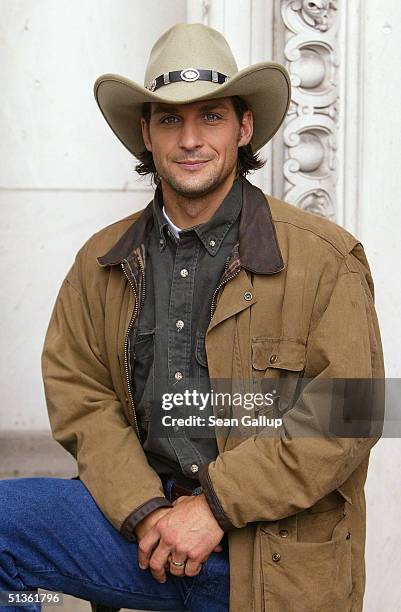 Canadian actor Robert Seeliger poses at a photocall on the set of the new German film for TV, "Miss Texas" on September 27, 2004 in Berlin, Germany.
