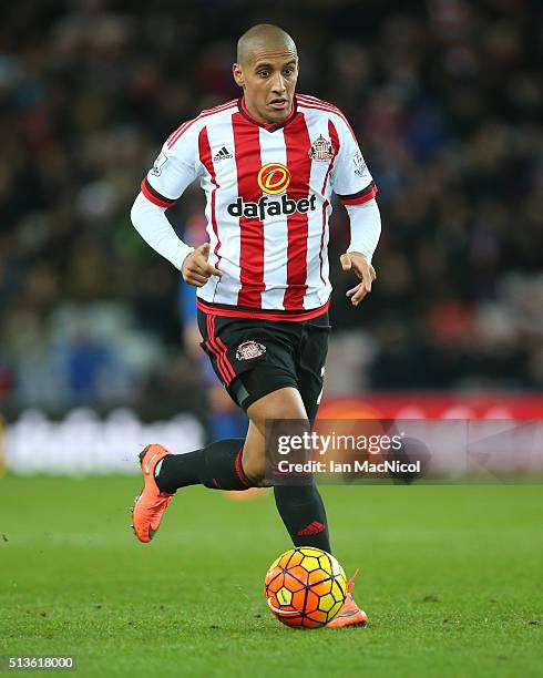 Wahbi Khazri of Sunderland controls the ball during the Barclays Premier League match between Sunderland and Crystal Palace at The Stadium of Light...